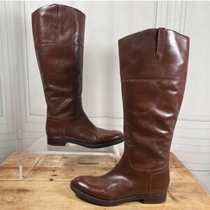 Enzo Angiolini Ellerby Brown Leather Riding Boots Women's 9.5M Knee-High Zip